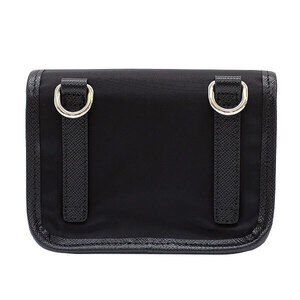 Prada Nylon Pochette 16 Leather Shoulder Bag Crossbody Black 586